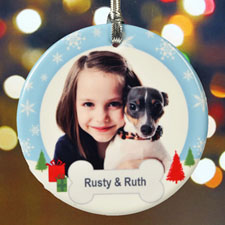 My Pet Heartwarming Wishes Personalized Photo Porcelain Ornament