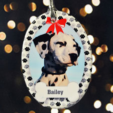 Personalized Paw Prints On Our Heart Porcelain Ornaments