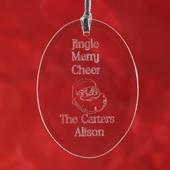 Personalized Laser Etched From Our Hearts Glass Ornament