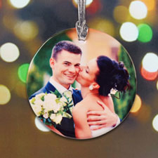 Wedding First Christmas Personalized Photo Porcelain Ornament