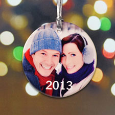 First Christmas Personalized Photo Porcelain Ornament