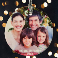 Our Loving Family Personalized Photo Porcelain Ornament