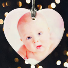 Personalized Baby's First Christmas Heart Shaped Ornament