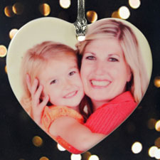Personalized Precious Memories Photo Heart Shaped Ornament