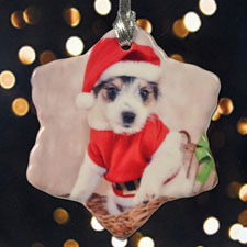 Personalized Pet Photo Memories Snowflake Ornament