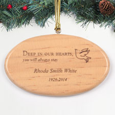 Personalized Engraved Memorial Wood Ornament