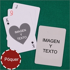 Naipes tipo póker con corazón personalizados de los 2 lados 