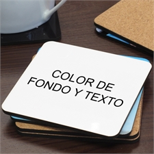 Portavasos de corcho personalizado en fondo, color y texto