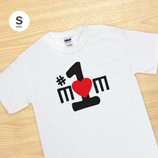 Impresión personalizada #1 Mamá Camiseta blanca pequeña para adultos