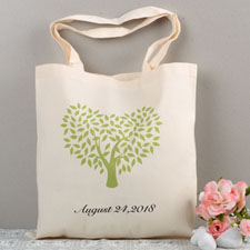 Bolsa de algodón personalizada para bodas con roble
