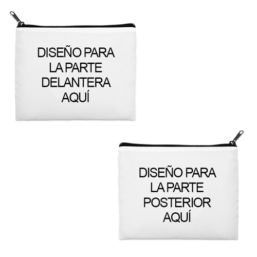 bolsa cosmética personalizada con diseño propio de 2 lados con diferentes imágenes con cremallera negra (20.3x25.4)