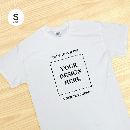 Imagen cuadrada personalizada Camiseta blanca para hombres de dos mensajes talla pequeña pequeños 