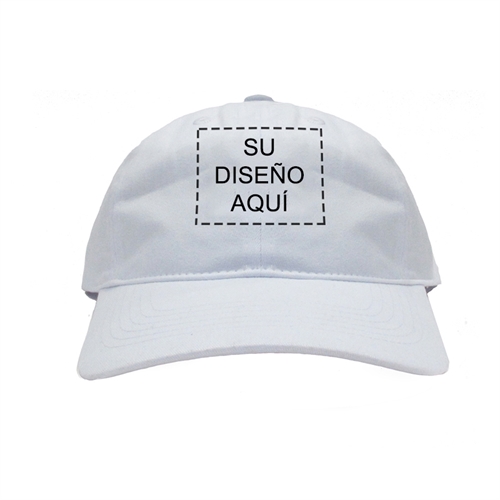 Gorra de béisbol con diseño impreso personalizado color blanco