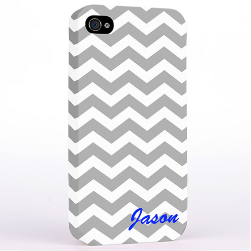 Personalized Grey Chevron Monogrammedmed Hard Case Cover