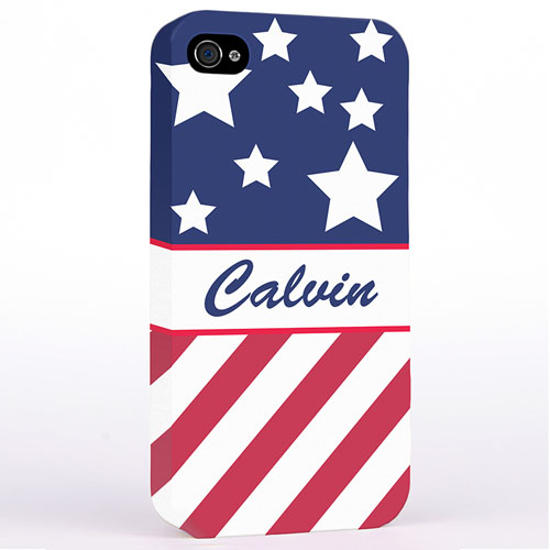 Personalized American Flag Hard Case Cover
