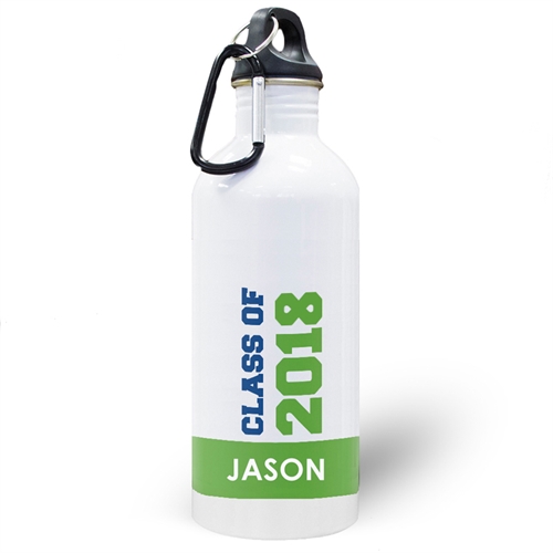 Botella de agua personalizada con foto de la Clase Verde de la 2020