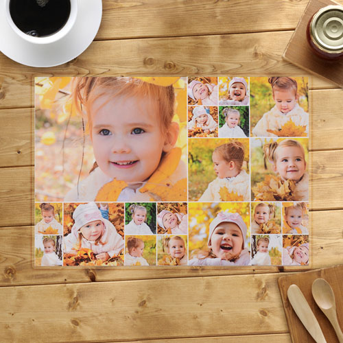 Personalized blanco Twenty Collage Placemats