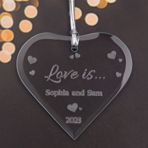Personalized Engraved Fun Hearts Heart Shaped Ornament