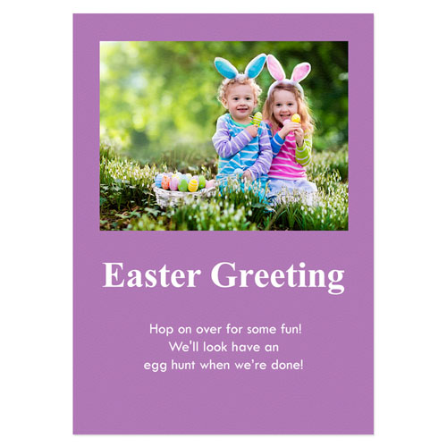 Tarjeta personalizada de Pascua color violeta claro
