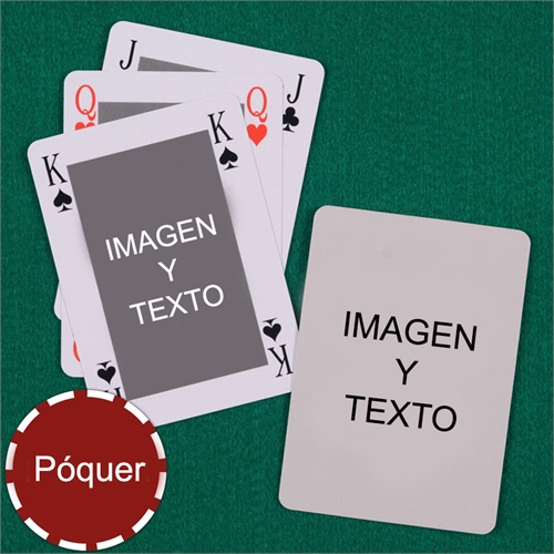 Naipes tipo póker estilo Bridge personalizados de los 2 lados 