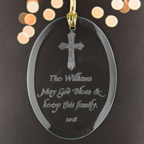 Blessings For You Personalized Glass Ornament