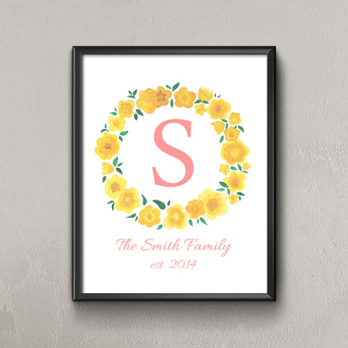 Limón Acuarela Floral Impresión de Cartel Personalizado Pequeño 21.59 cm x 27.94 cm 
