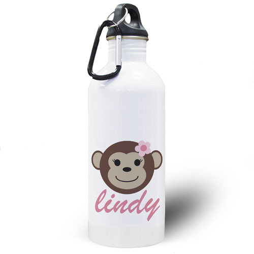 Botella de agua personalizada con del chica mono