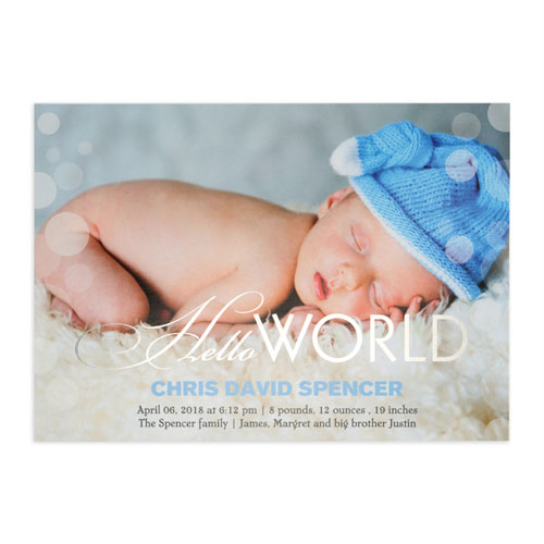 Tarjeta personalizada con foil dorado de anuncio de nacimiento diseño 