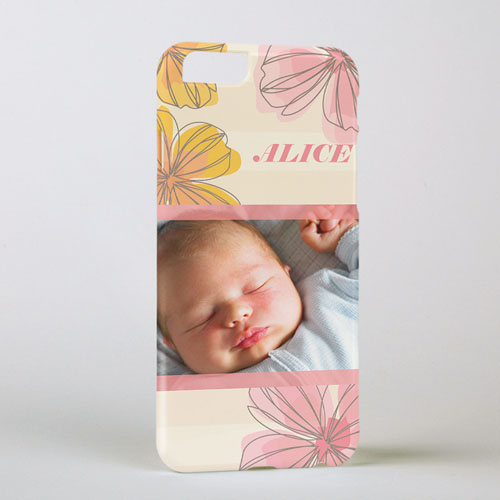 Pink Floral Personalized Photo iPhone 6 Case