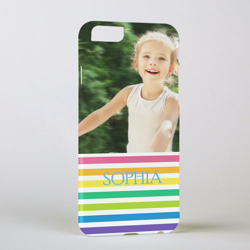 Rainbow Stripe Personalized Photo iPhone 6 Case
