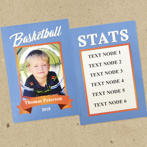Juego de 12 tarjetas de baloncesto personalizado azul