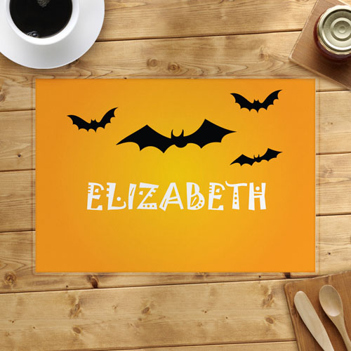 Alfombra de Halloween personalizada con murciélagos