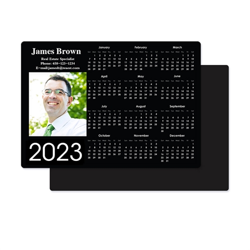 2020 Retrato Personalizado Calendario Imán 8.89 cm x 12.7 cm Negro
