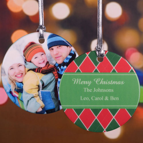 Red Green Christmas Personalized Photo Ornament
