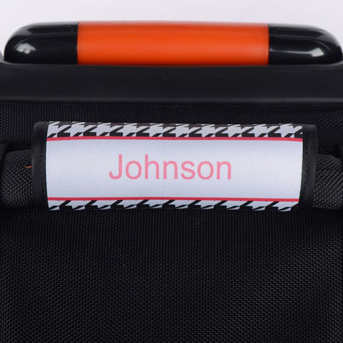 Envoltura de asas del equipaje personalizada de patrón de pata de gallo negro
