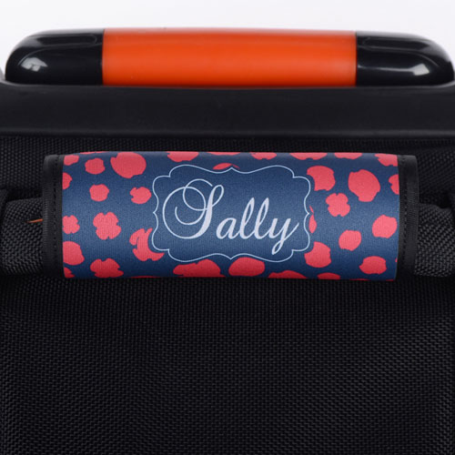 Envoltura de asa de equipaje personalizada con estilo Leopardo rojo marino
