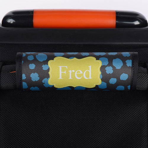 Envoltura de equipaje personalizada de leopardo azul y amarillo