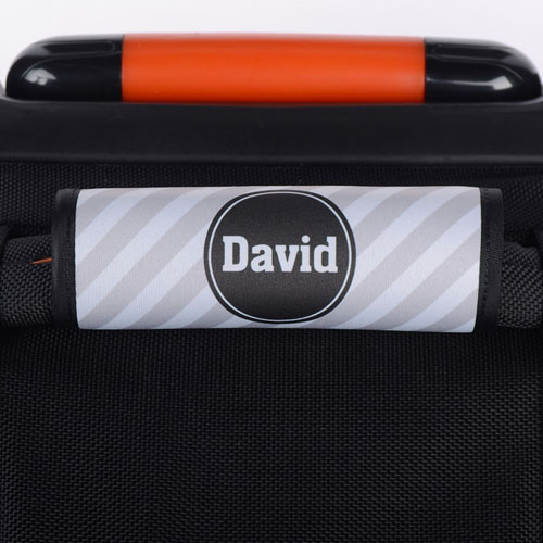 Envoltura de asas de equipaje personalizada de raya gris 
