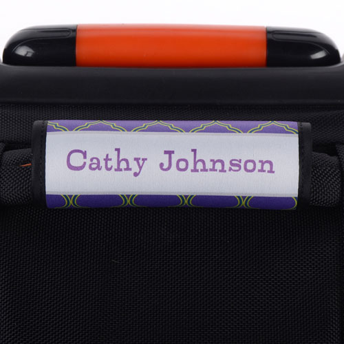 Envoltura de asas de equipaje personalizada quatrefoil color lima marino. 