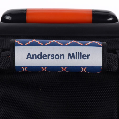 Envoltura de asa de equipaje personalizada de quatrefoil de papel de aluminio color azul y naranja