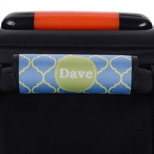Envoltura de asas del equipaje personalizada de cuatro hojas de lima azul