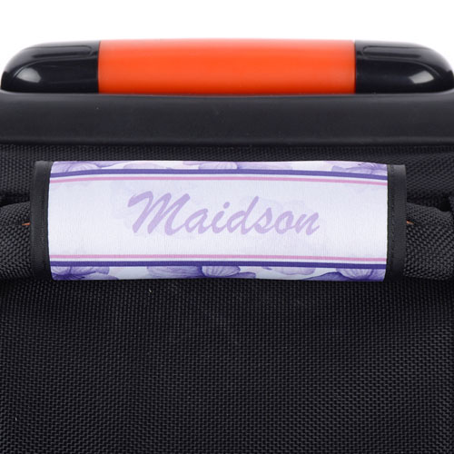 Envoltura de equipaje personalizada de Purple Pansy (morado)