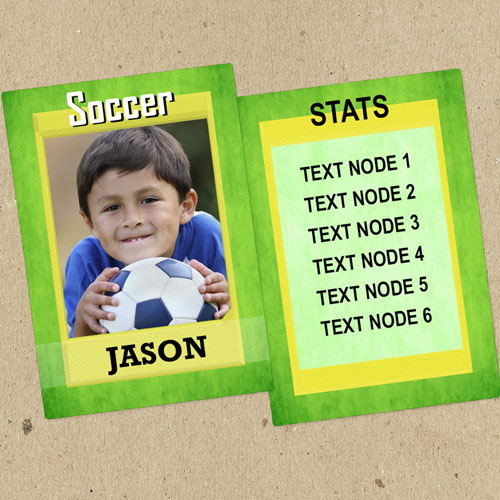 Juego de 12 tarjetas de intercambio de fotos de Green Soccer personalizados