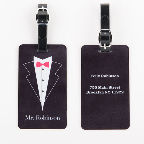 Etiqueta de equipaje personalizada para bodas con Sr. 