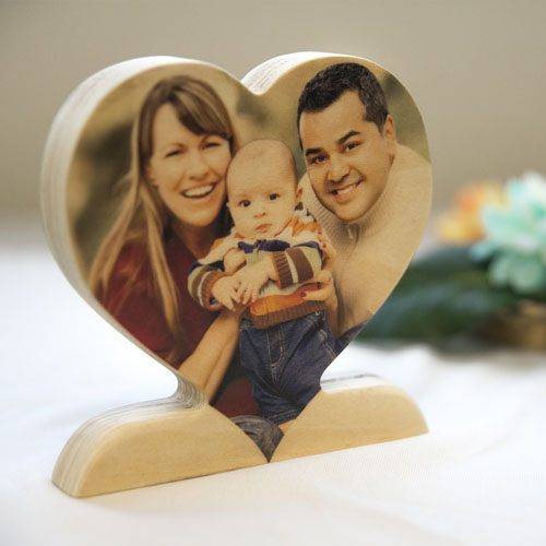 Decoración personalizada de madera de corazón para mamá