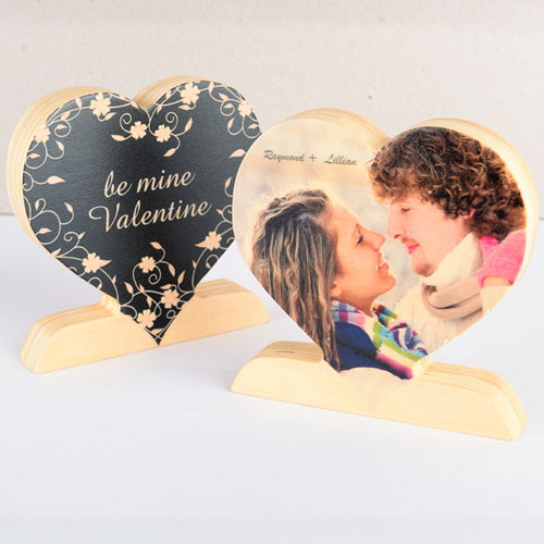 Be Mine Foto de madera de San Valentín Corazón