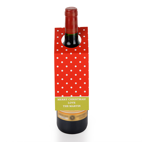Etiqueta de vino roja personalizada con lunares, juego de 6