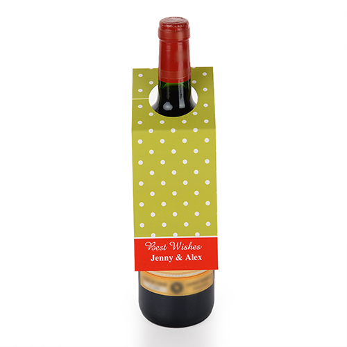Etiqueta de vino personalizada con lunares de color lima, juego de 6