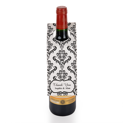 Etiqueta de vino personalizada de damasco negro, juego de 6