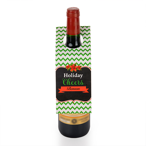 Etiqueta de vino personalizada saludos alegres y festivos 